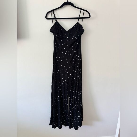 Free People Black and White Polka Dot Jumpsuit Small